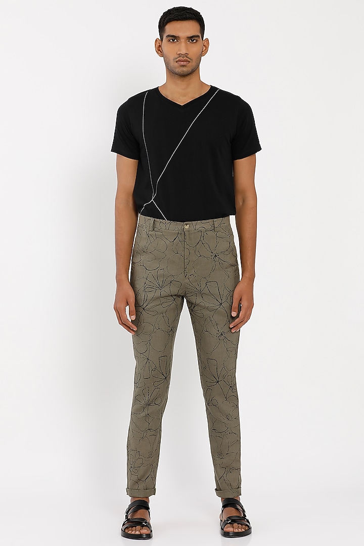 Catalina Green Linen Toco Trousers by Son Of A Noble SNOB Men at Pernia's Pop Up Shop