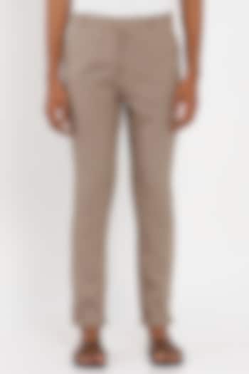 Stone Brown Linen Trousers by Son Of A Noble SNOB Men at Pernia's Pop Up Shop
