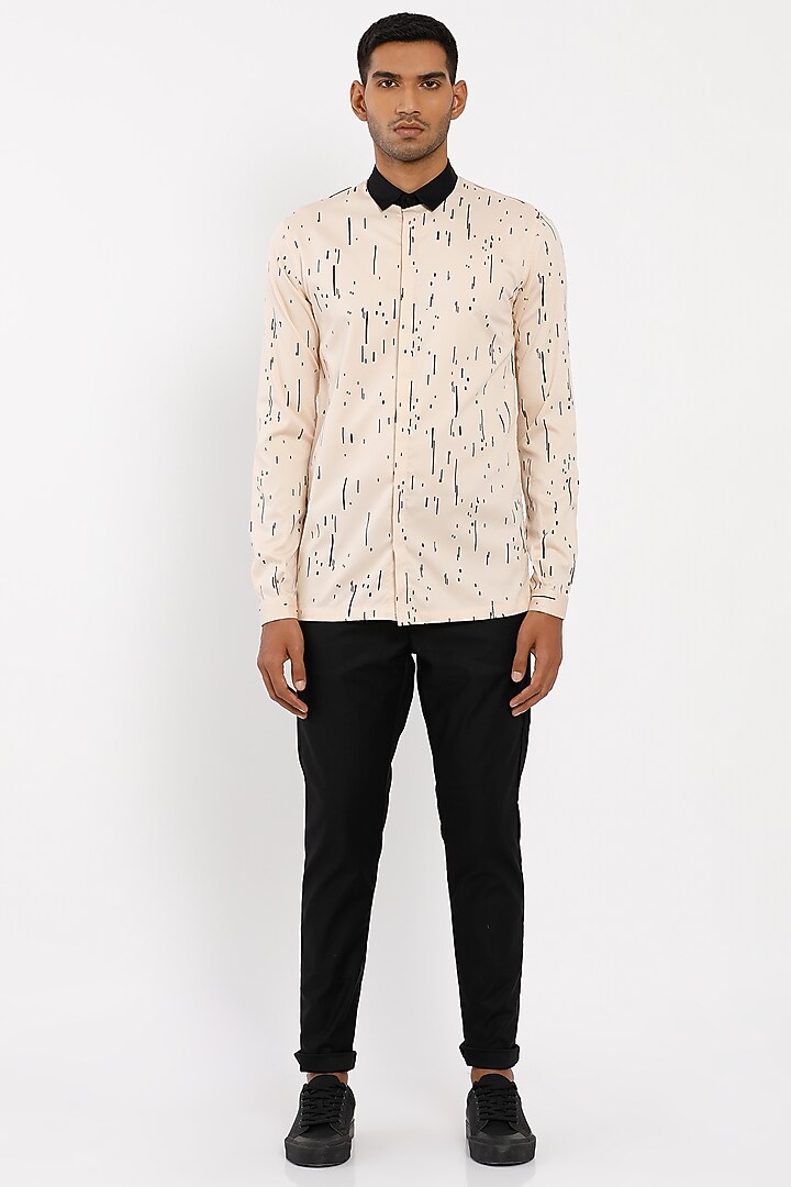 Peach Cotton Dean Party Wear Shirt by Son Of A Noble SNOB Men at Pernia's Pop Up Shop