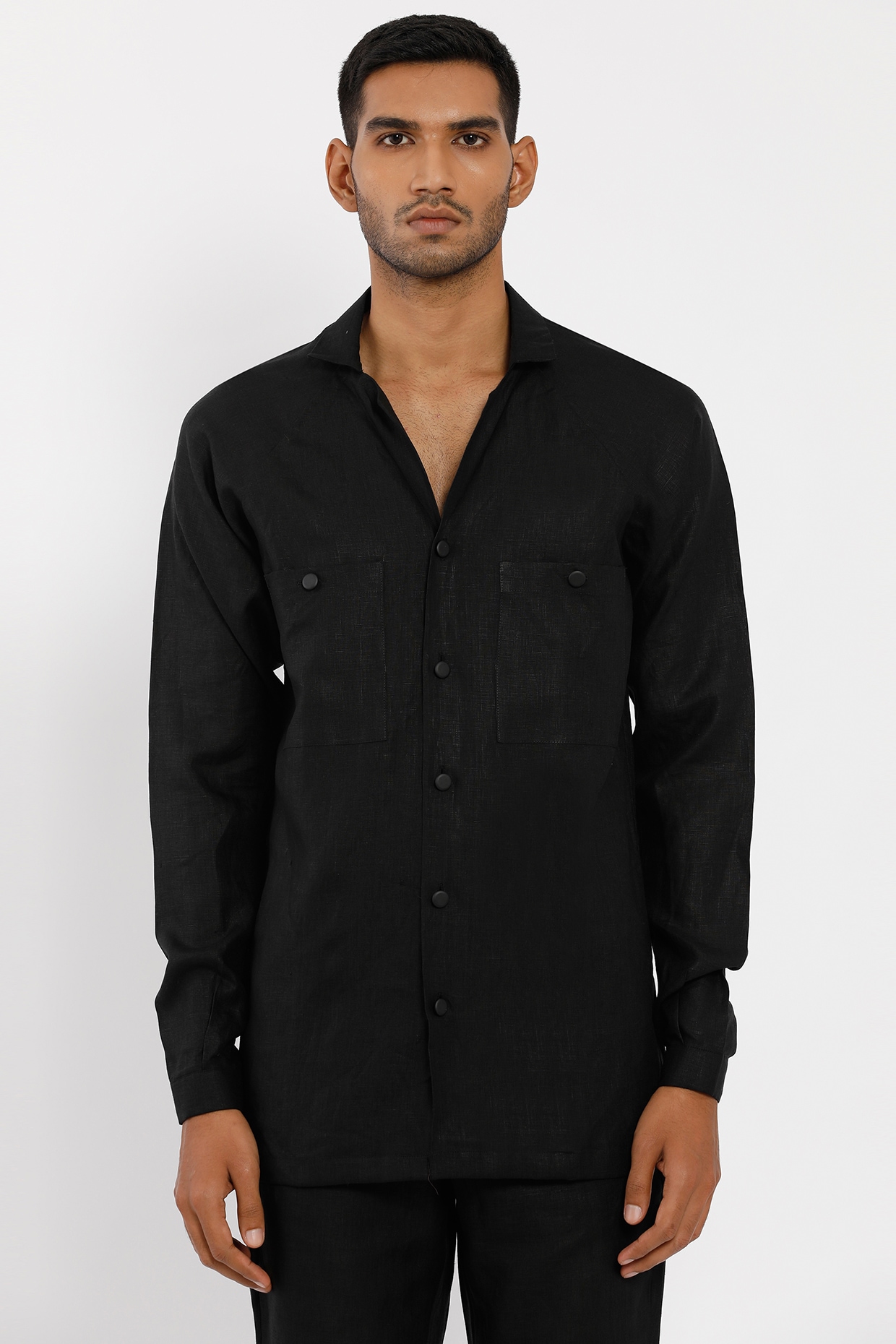 Black Linen Shirt Design by Son Of A 