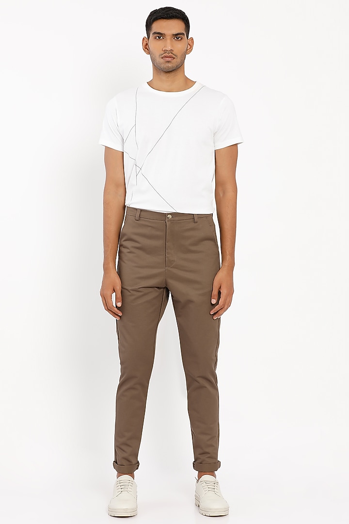 Bear Brown Cotton Trousers by Son Of A Noble SNOB Men at Pernia's Pop Up Shop