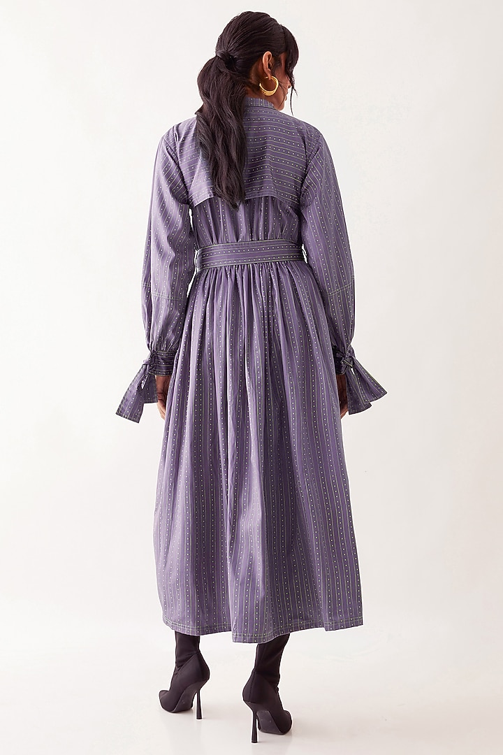Twilight-Colored Cotton Satin Printed Midi Vacation Dress by SNOB at Pernia's Pop Up Shop