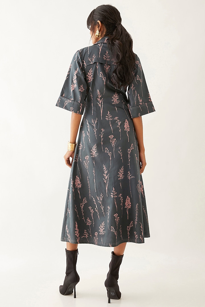Forest Cotton Satin Printed Midi Vacation Dress by SNOB at Pernia's Pop Up Shop