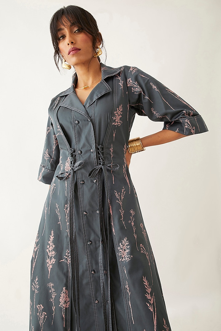 Forest Cotton Satin Printed Midi Vacation Dress by SNOB at Pernia's Pop Up Shop