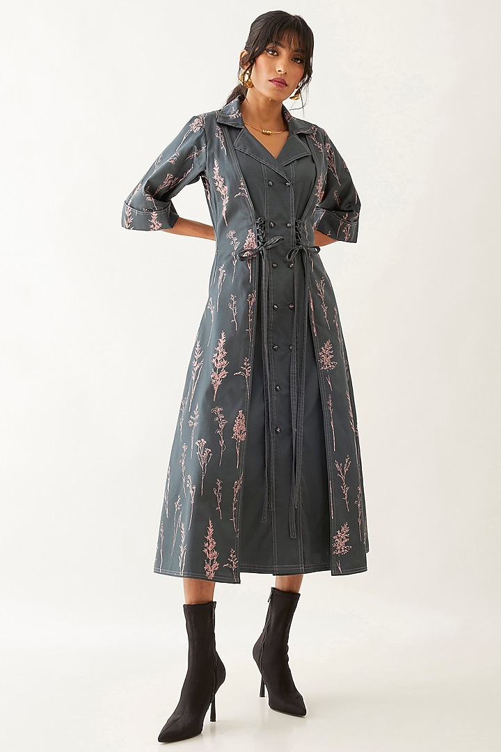 Forest Cotton Satin Printed Midi Vacation Dress by SNOB at Pernia's Pop Up Shop