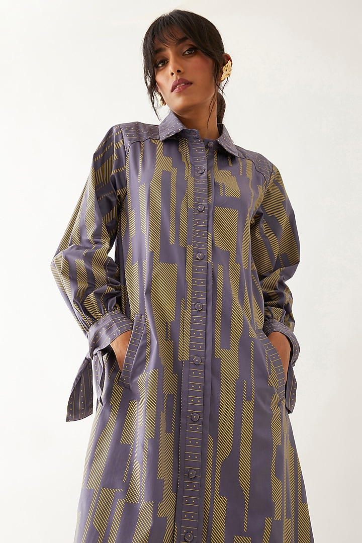 Twilight-Colored Cotton Satin Printed Vacation Dress by SNOB at Pernia's Pop Up Shop