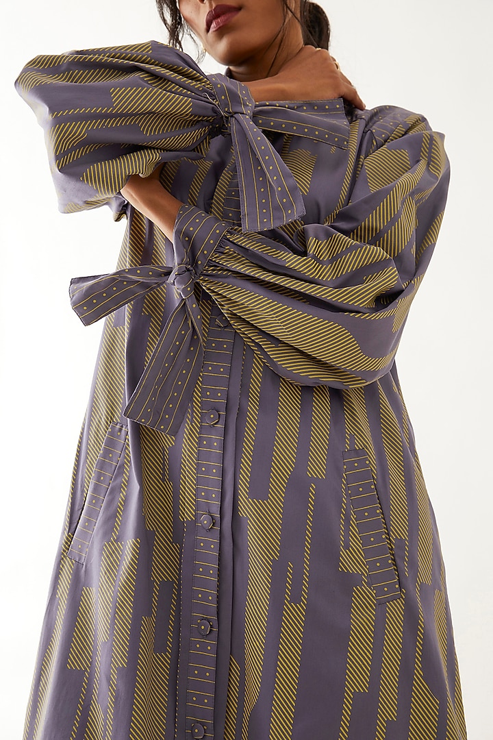 Twilight-Colored Cotton Satin Printed Vacation Dress by SNOB at Pernia's Pop Up Shop