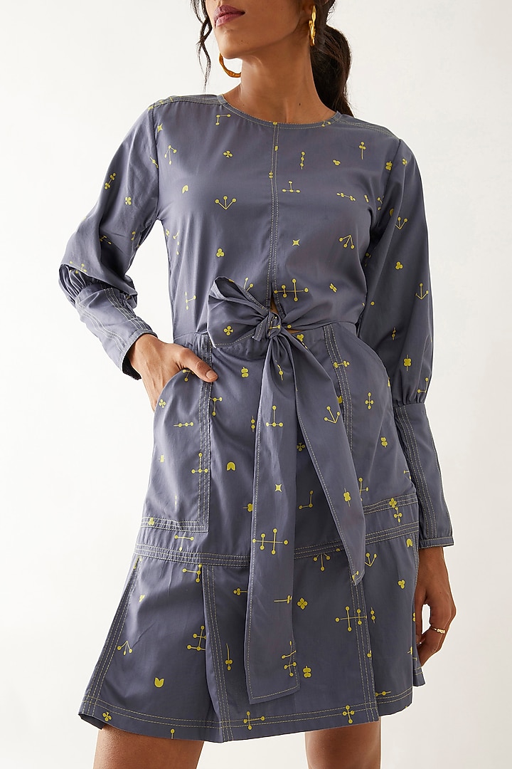 Twilight-Colored Cotton Satin Printed Vacation Dress by SNOB at Pernia's Pop Up Shop