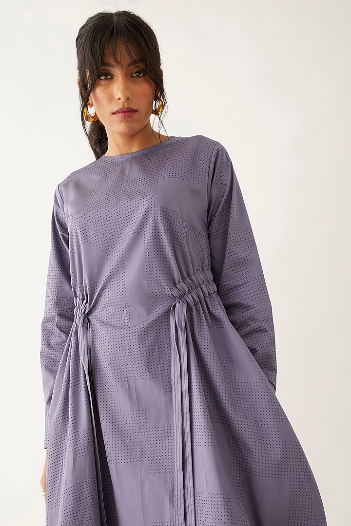 Twilight-Colored Cotton Satin Printed Vacation Dress by SNOB at Pernia's Pop Up Shop
