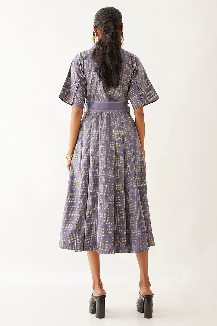 Twilight-Colored Cotton Satin Printed Vacation Dress by SNOB at Pernia's Pop Up Shop