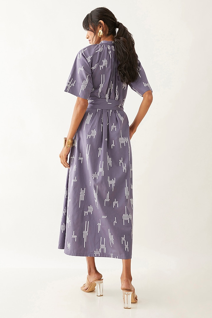 Twilight-Colored Cotton Satin Printed Vacation Dress by SNOB at Pernia's Pop Up Shop