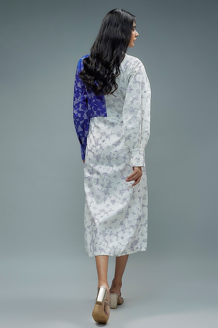 Blue Cotton Printed Midi Vacation Dress by SNOB at Pernia's Pop Up Shop