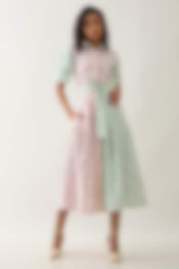 Multi-Colored Cotton Satin Printed A-Line Midi Vacation Dress by SNOB at Pernia's Pop Up Shop