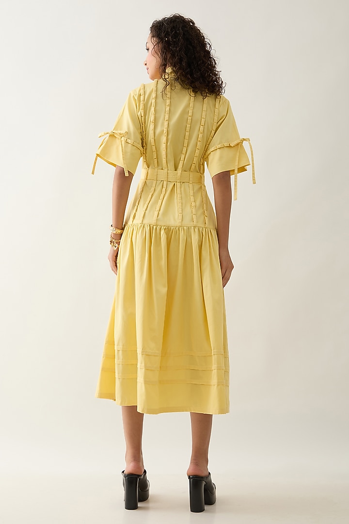 Lime Cotton Satin Midi Vacation Dress by SNOB at Pernia's Pop Up Shop