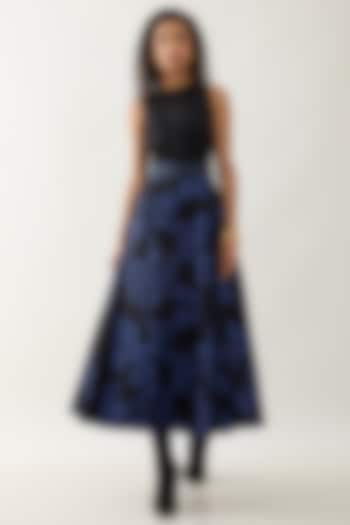 Black & Blue Cotton Satin Printed Co-Ord Set by SNOB at Pernia's Pop Up Shop