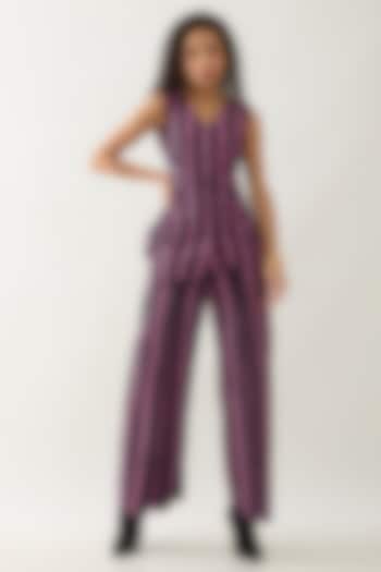 Black & Blue Cotton Satin Printed Co-Ord Set by SNOB at Pernia's Pop Up Shop