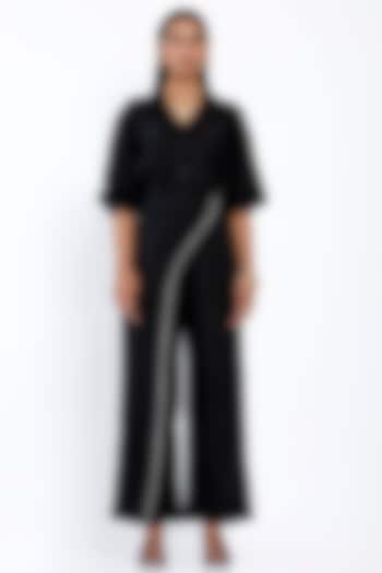 Black Linen Pant Set by SNOB