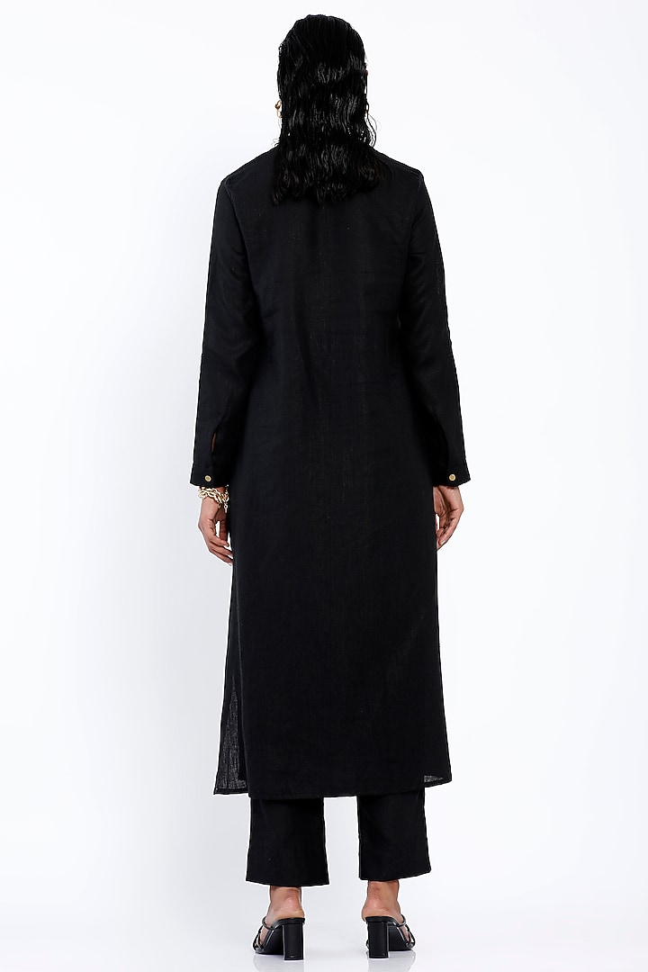 Black Linen Trousers by SNOB at Pernia's Pop Up Shop