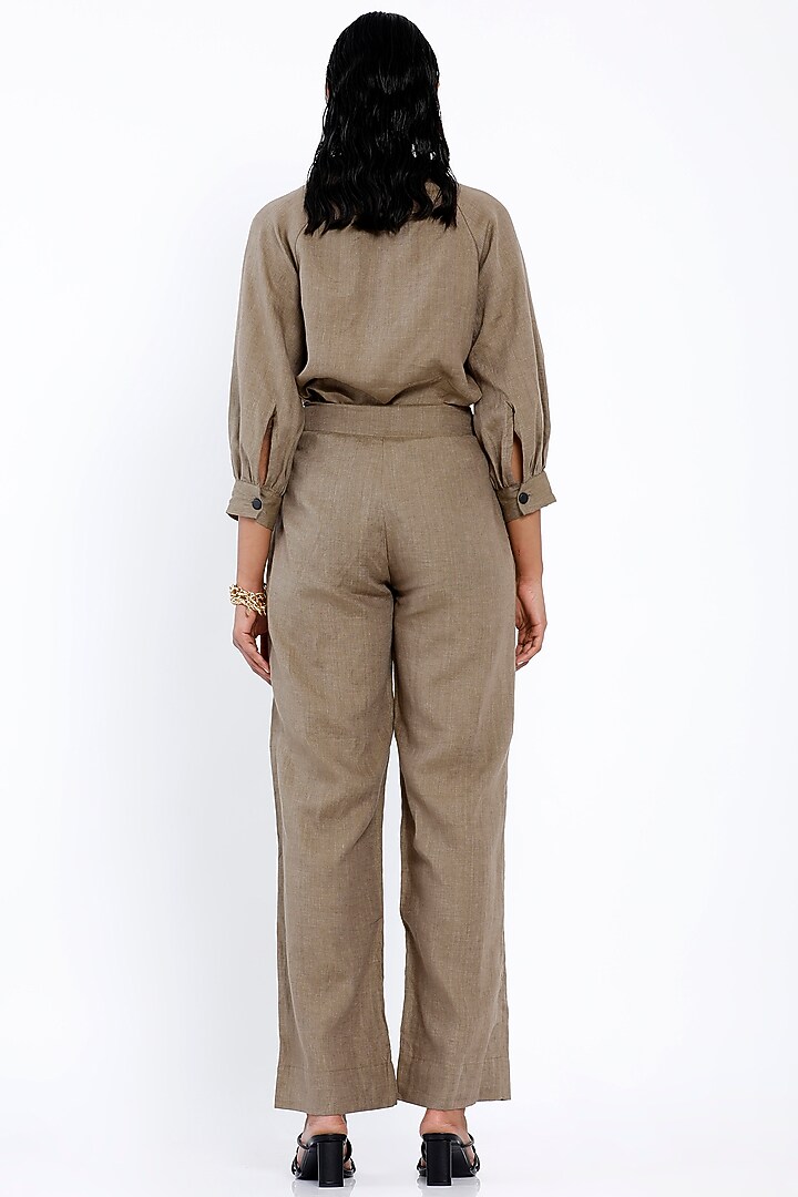 Khaki Linen Trousers by SNOB at Pernia's Pop Up Shop