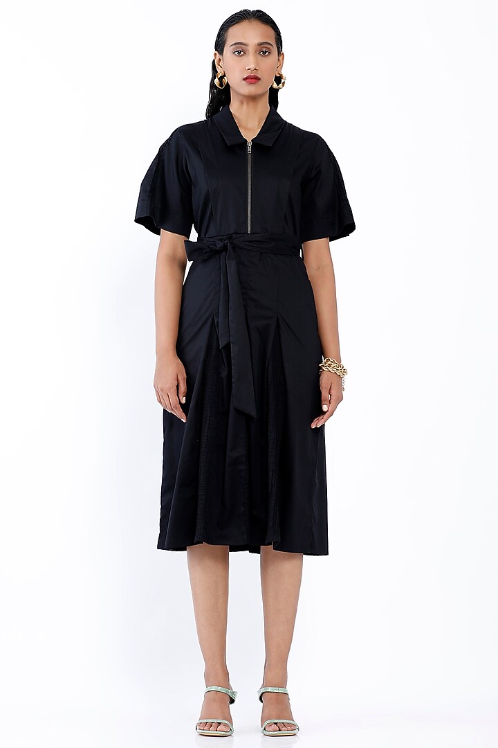 Black Pleated Summer Dress by SNOB at Pernia's Pop Up Shop