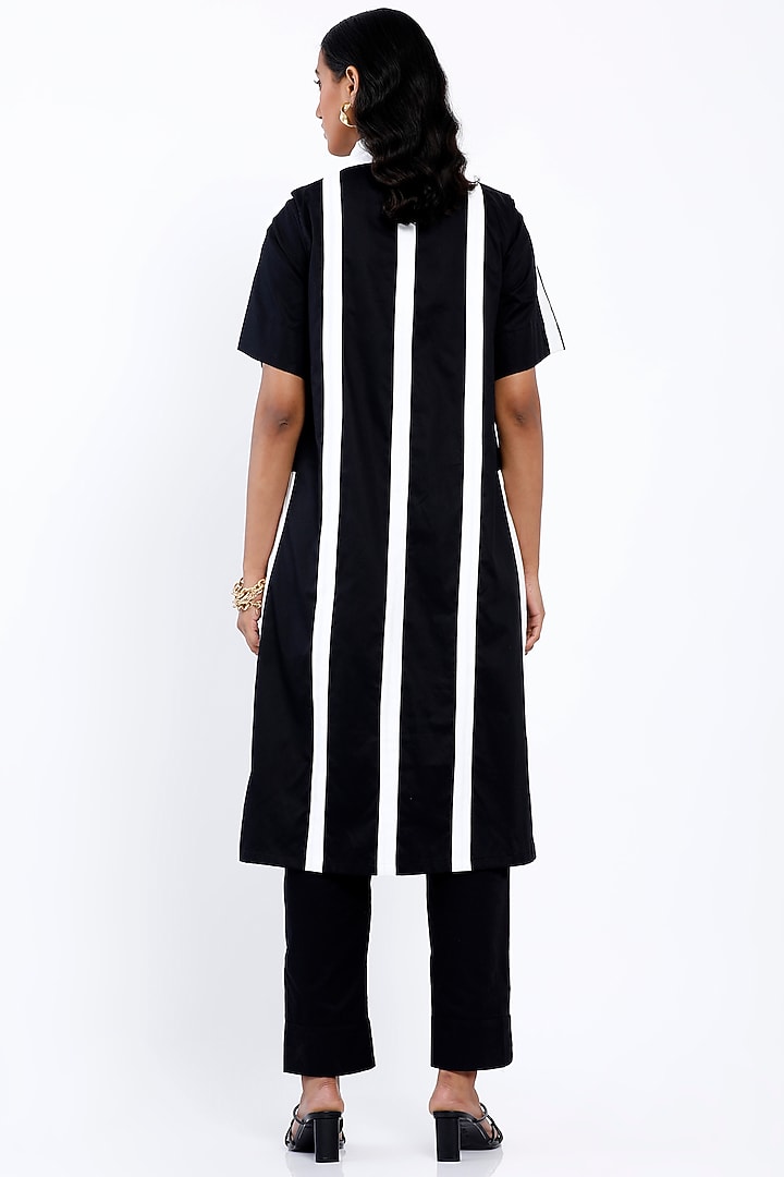 Black Cotton Shirt Tunic by SNOB at Pernia's Pop Up Shop