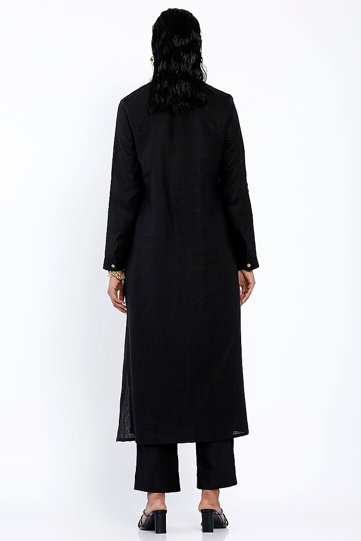 Black Tie-Up Wrap Tunic by SNOB at Pernia's Pop Up Shop