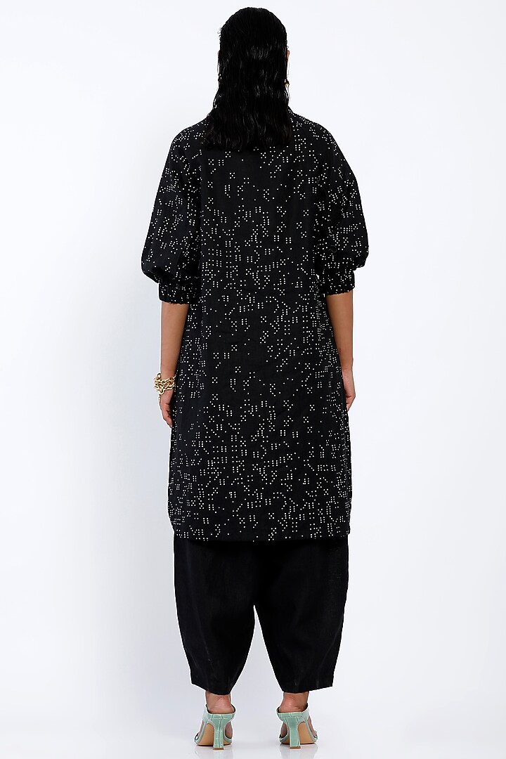 Black Printed Shirt Tunic by SNOB at Pernia's Pop Up Shop