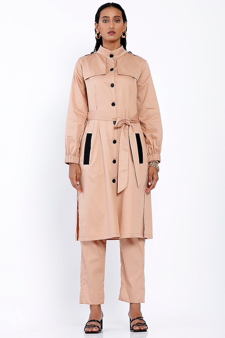 Nude Cotton Trench Coat by SNOB