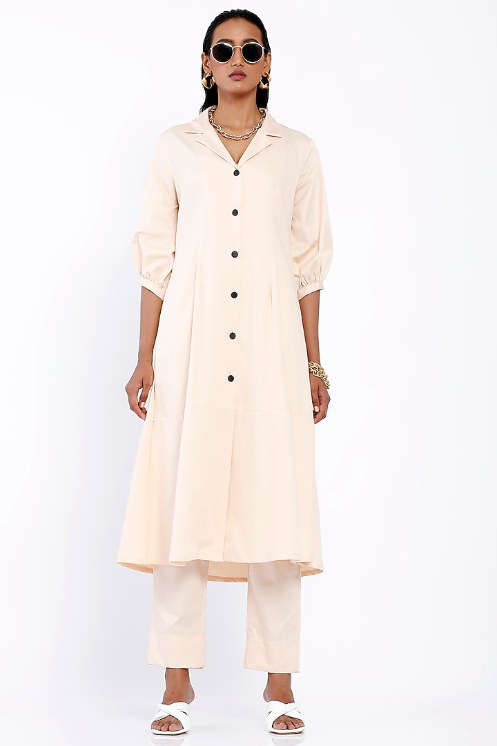 Peach Cotton Tunic Set by SNOB at Pernia's Pop Up Shop