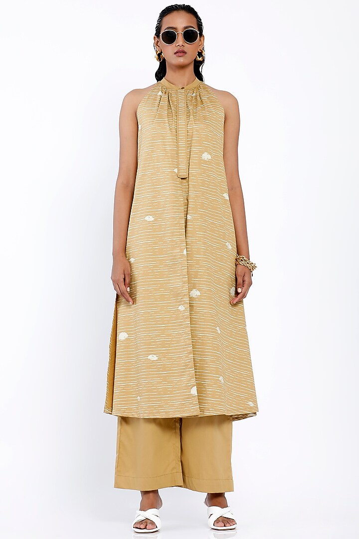 Gold Cotton Tunic Set by SNOB at Pernia's Pop Up Shop