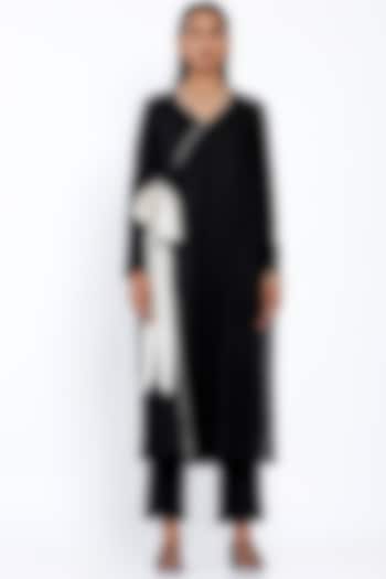 Black Linen Wrap Tunic Set by SNOB at Pernia's Pop Up Shop