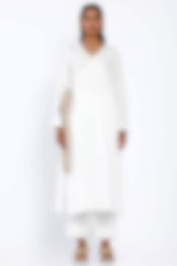 White Linen Wrap Tunic Set by SNOB at Pernia's Pop Up Shop