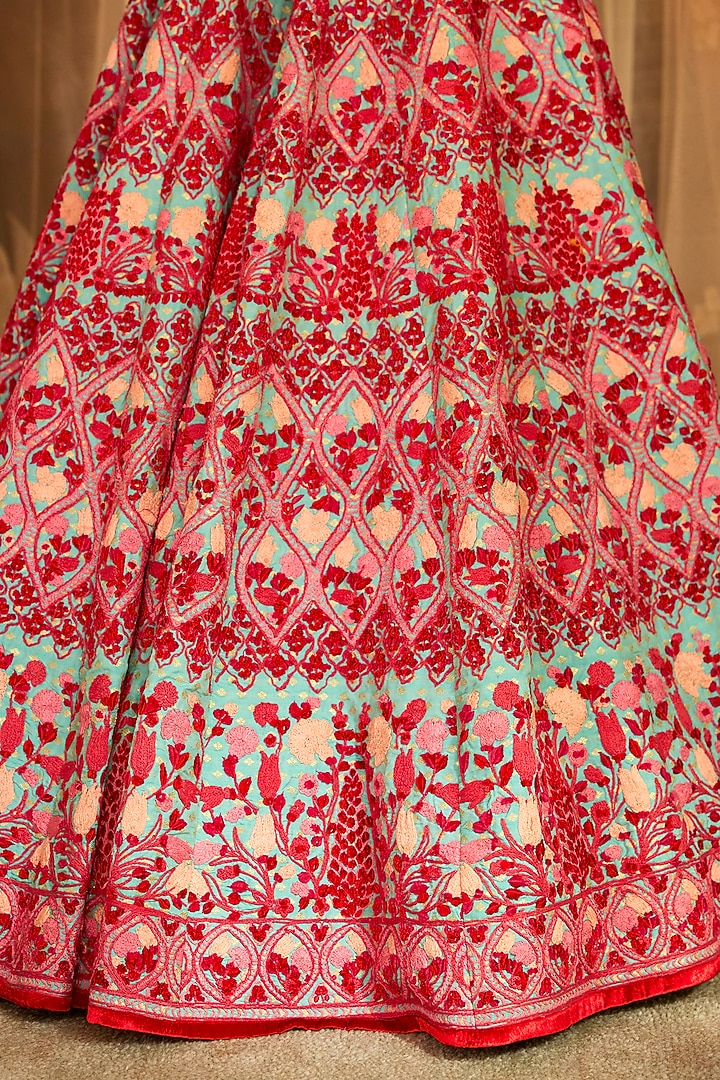 Pink Brocade Embroidered Bridal Lehenga Set by Shyam Narayan Prasad at Pernia's Pop Up Shop