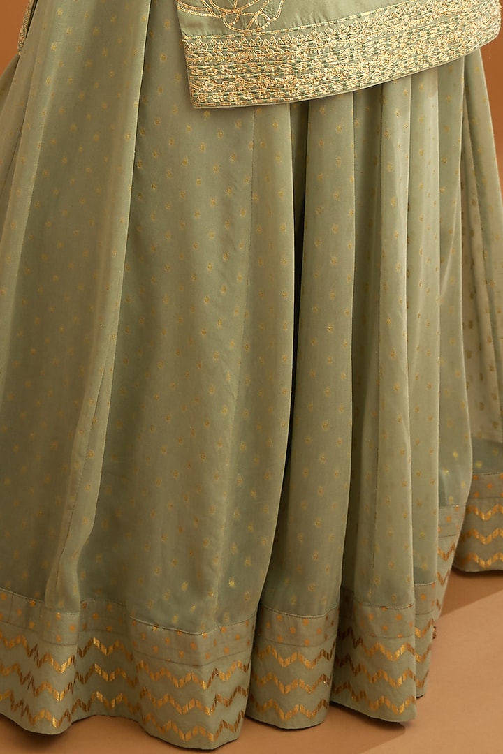 Smoke Blue Georgette Wedding Sharara Set by Shyam Narayan Prasad at Pernia's Pop Up Shop