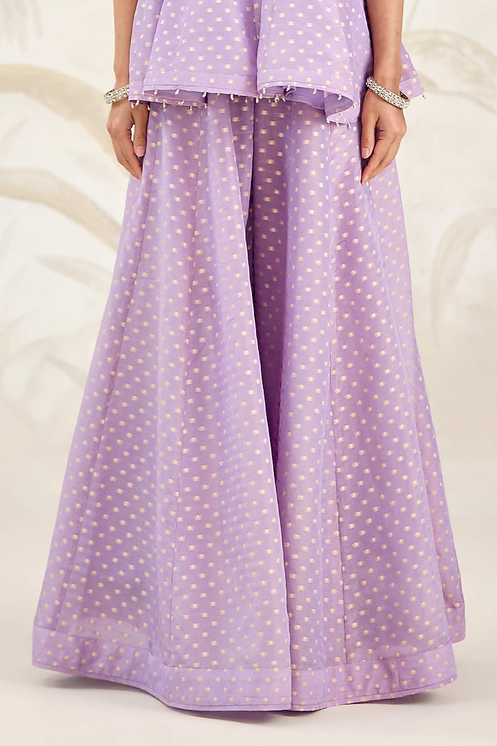 Orchid Lavender Banarasi Brocade Georgette Wedding Sharara Set by Shyam Narayan Prasad at Pernia's Pop Up Shop