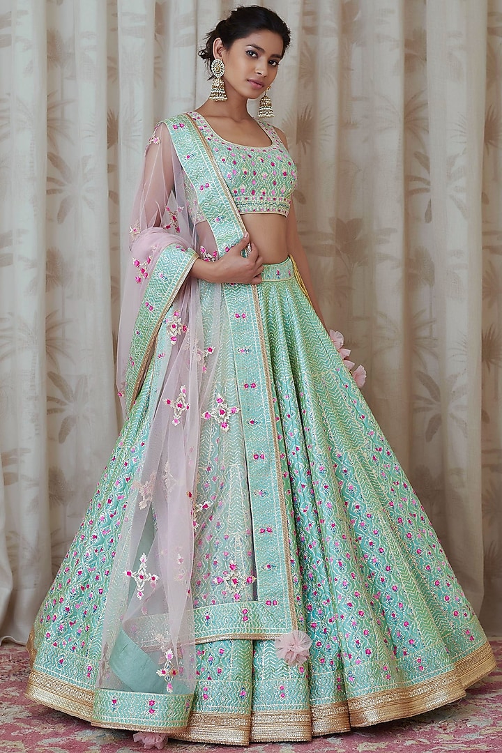 Sea Green embroidered lehenga set