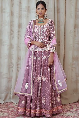 Buy Purple Raw Silk Kurta Set Wedding for Women Online from India's Luxury  Designers 2024