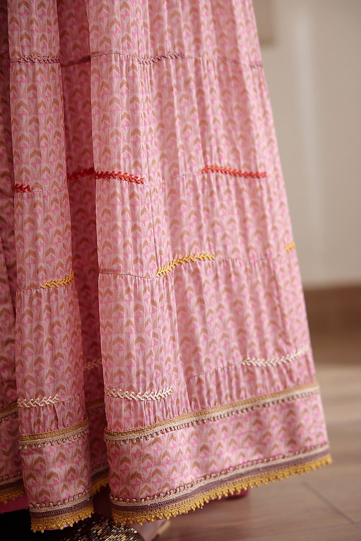 Rose Pink Embroidered Wedding Anarkali Set by Shyam Narayan Prasad at Pernia's Pop Up Shop