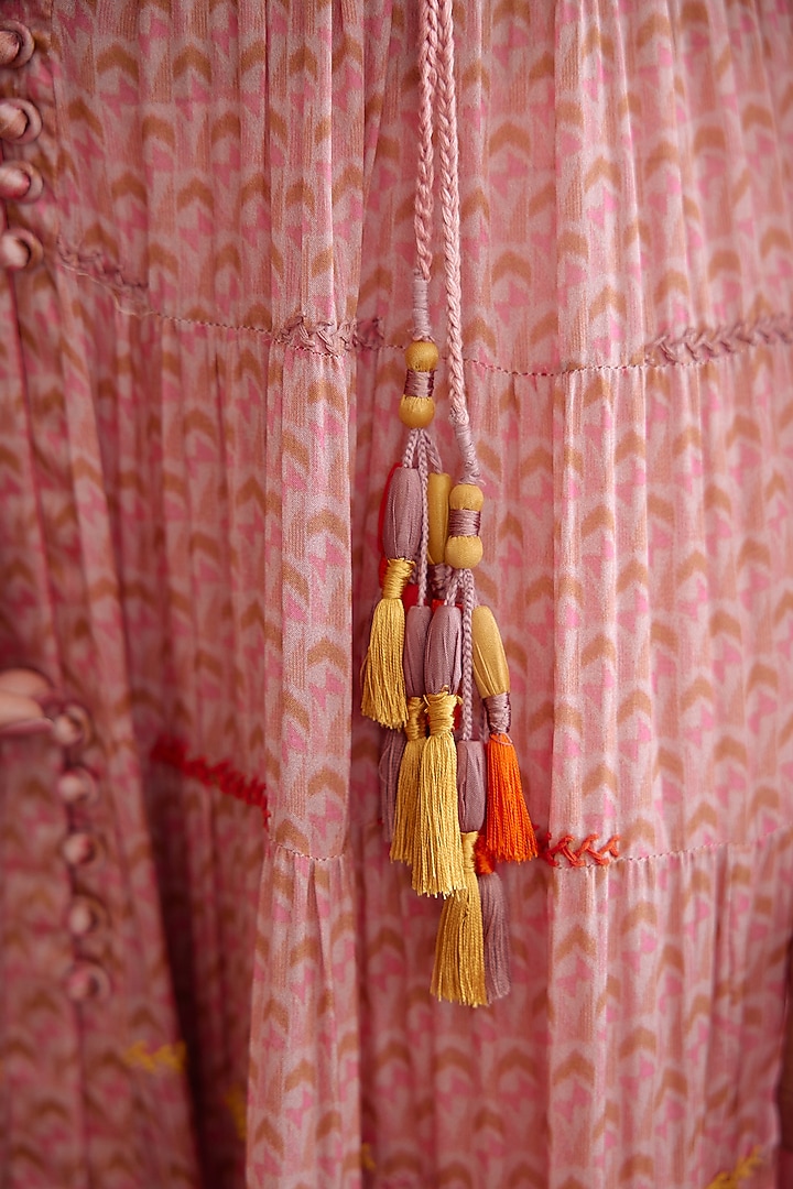 Rose Pink Embroidered Wedding Anarkali Set by Shyam Narayan Prasad at Pernia's Pop Up Shop