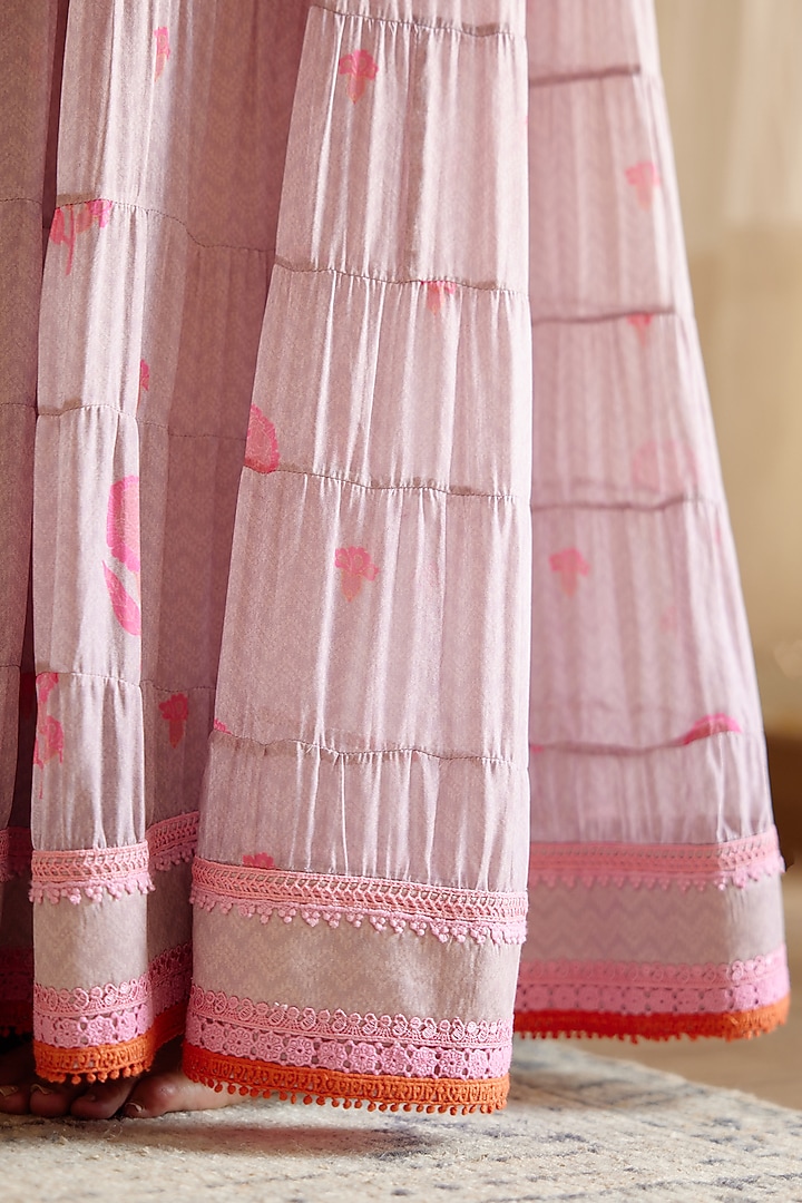 Lavender Embroidered Wedding Anarkali Set by Shyam Narayan Prasad at Pernia's Pop Up Shop