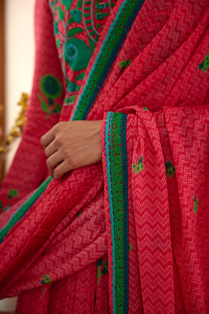 Pink Embroidered Wedding Anarkali Set by Shyam Narayan Prasad at Pernia's Pop Up Shop