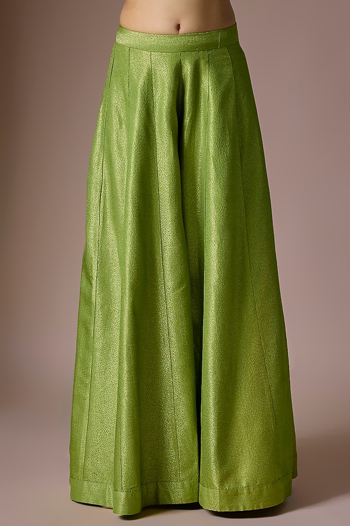Green Banarasi Silk Wedding Sharara Set by Shyam Narayan Prasad at Pernia's Pop Up Shop