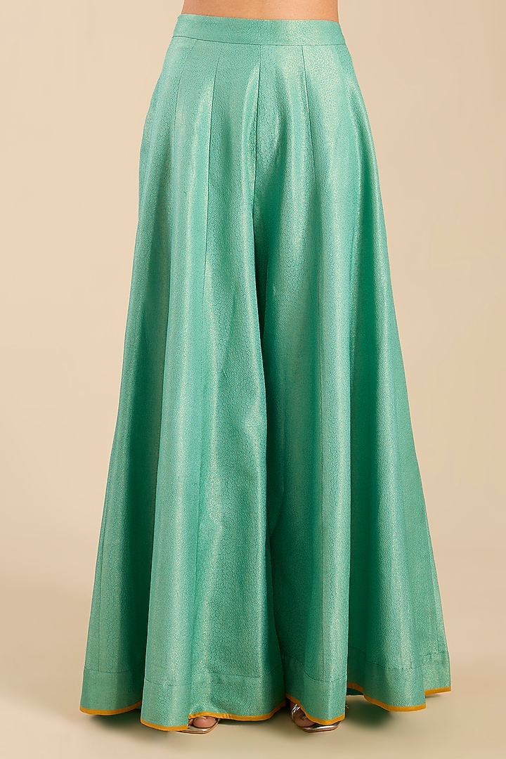 Opal Green Banarasi Silk Wedding Sharara Set by Shyam Narayan Prasad at Pernia's Pop Up Shop
