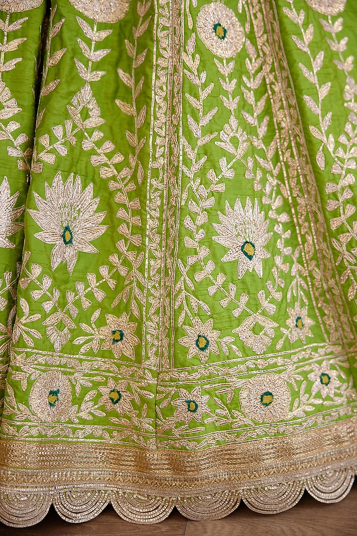Green Embroidered Wedding Lehenga Set by Shyam Narayan Prasad at Pernia's Pop Up Shop