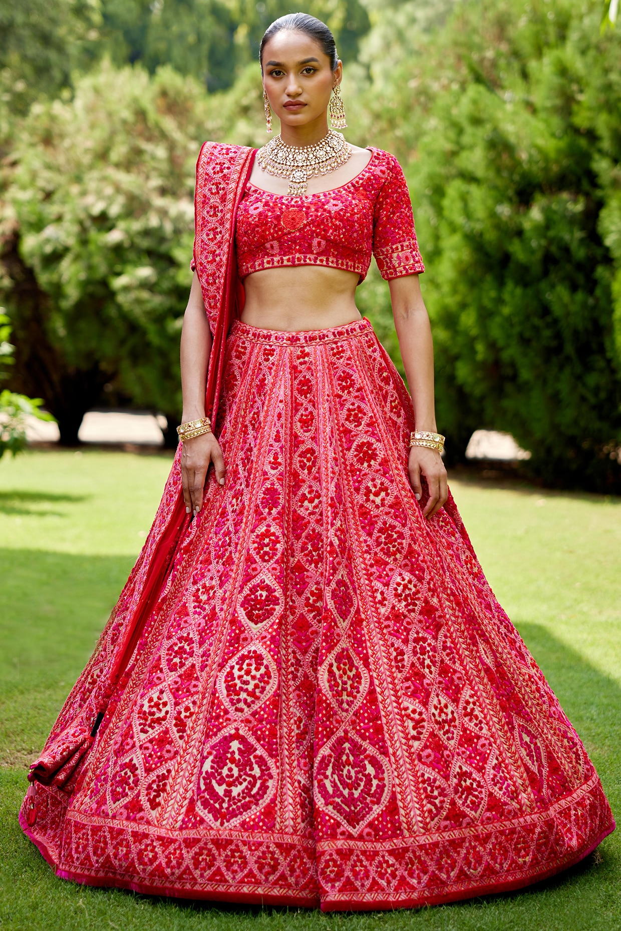 Maroon Bridal Embroidered Lehenga, Size: Free Size at Rs 19999 in Surat