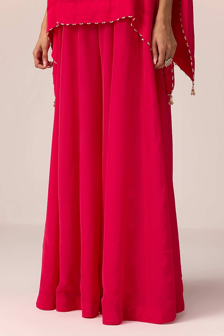 Pink Crepe Satin Zardosi Embroidered Kaftan Set by Shyam Narayan Prasad at Pernia's Pop Up Shop