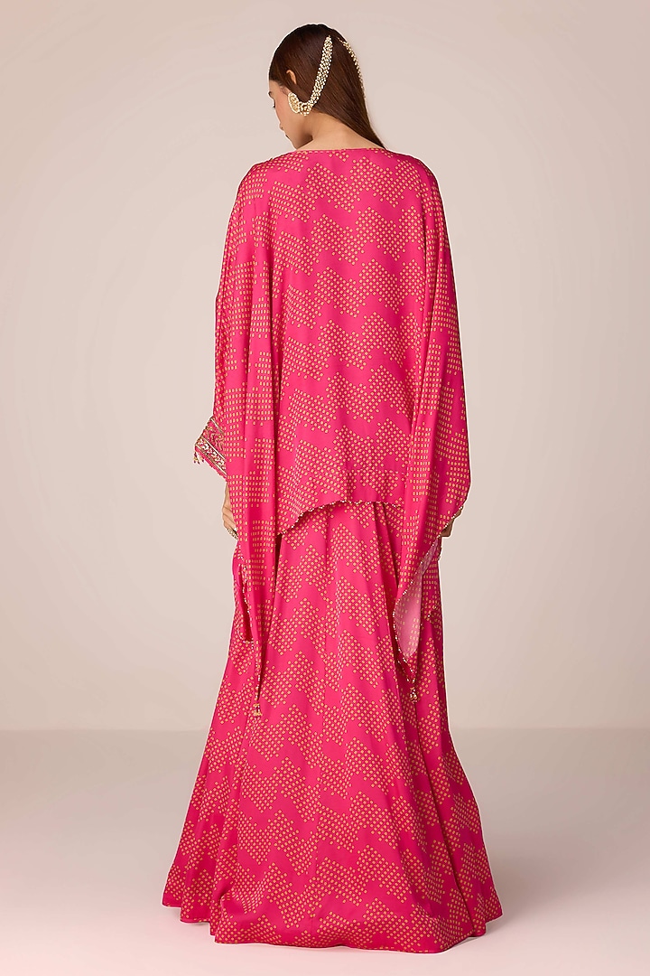 Pink Modal Satin Skirt Set by Shyam Narayan Prasad at Pernia's Pop Up Shop