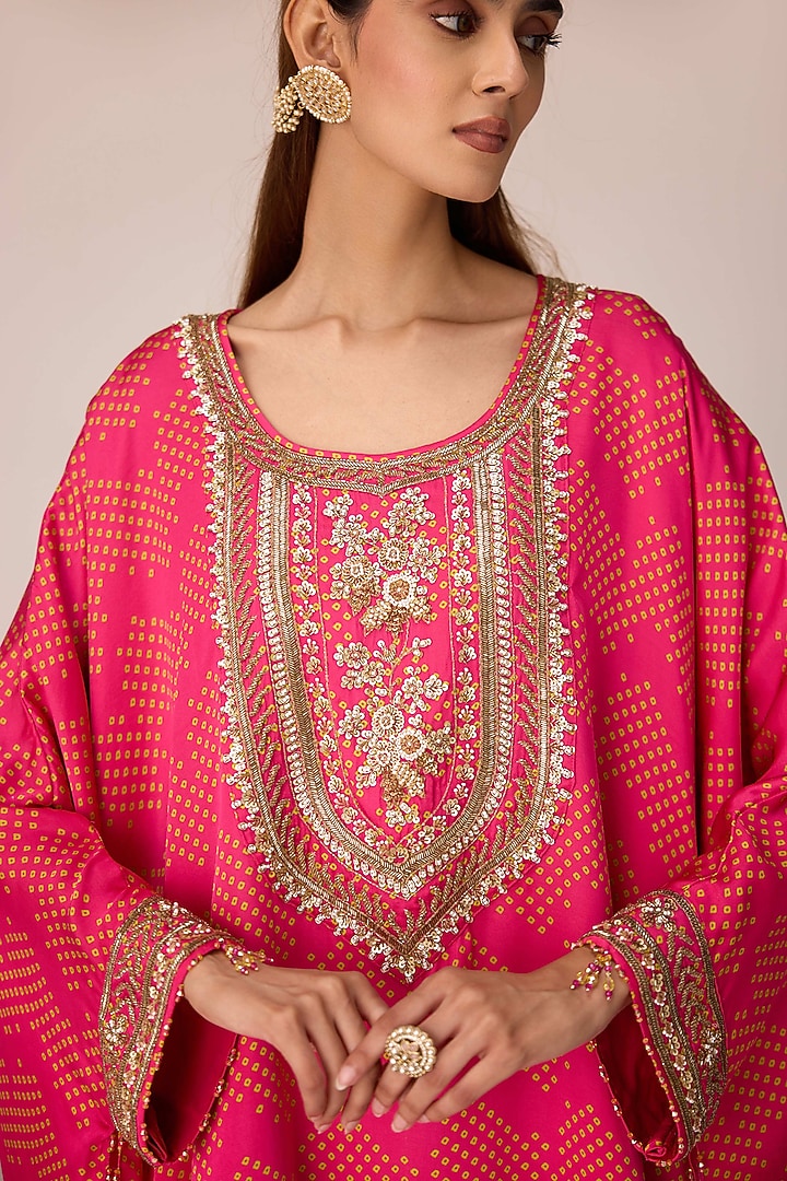 Pink Modal Satin Skirt Set by Shyam Narayan Prasad at Pernia's Pop Up Shop
