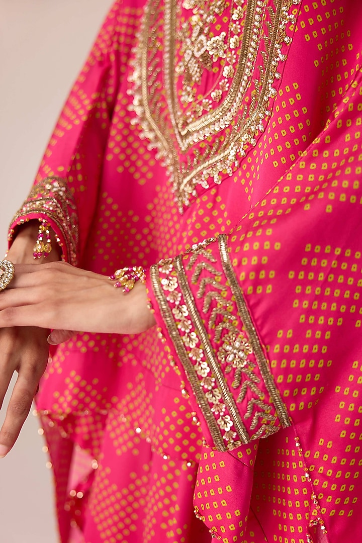 Pink Modal Satin Skirt Set by Shyam Narayan Prasad at Pernia's Pop Up Shop