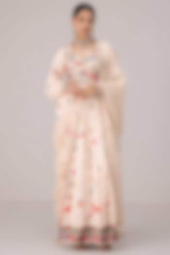 Ivory Dola Silk Zardosi Embroidered Wedding Anarkali Set by Shyam Narayan Prasad at Pernia's Pop Up Shop